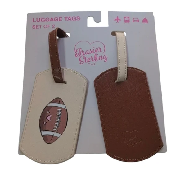 Frasier Sterling Football Theme Luggage Tag Set - Picture 1 of 6